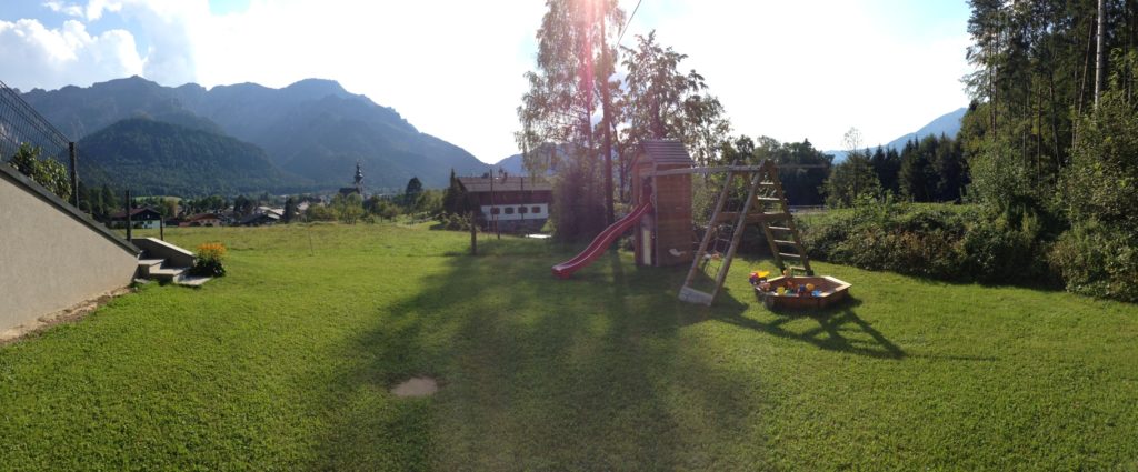 Panoramaansicht von der Terrasse von Wohnung 4